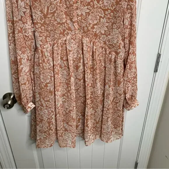 Ces Femme bohemian floral long‎ sleeves autumn chiffon tunic - Picture 6 of 11